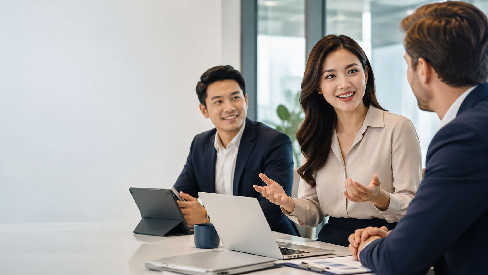 Học viên English ProService trao đổi tự tin bằng tiếng Anh trong cuộc họp công việc